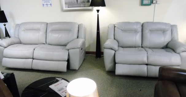 Lydstep electric recliner 3 seater and 2 seater light grey £1999.00 (SWANSEA SUPERSTORE)
