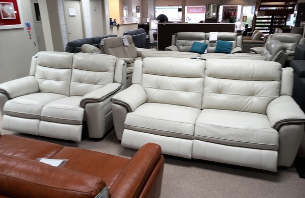 MIAMI electric recliner 3 seater and 2 seater frost £1999 (SWANSEA SUPERSTORE)