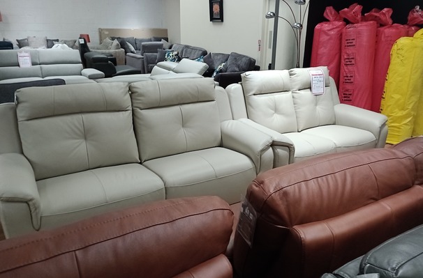 EMILY 3 seater and 2 seater stone hide £1799 (SWANSEA SUPERSTORE)
