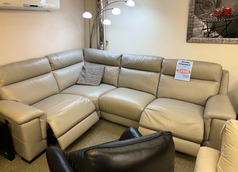 RENNES DOUBLE ELECTRIC RECLINER CORNER SUITE GREY £1999 (SWANSEA SUPERSTORE) - Click for more details