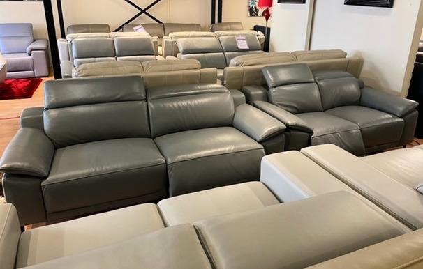SYDNEY ELECTRIC RECLINER 3 SEATER AND 2 SEATER GREY £2499 (SWANSEA SUPERSTORE)