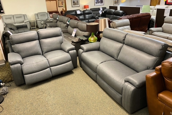 GRAYSON 3 SEATER AND 2 SEATER ELECTRIC RECLINER BLUE £2499 (SWANSEA SUPERSTORE)