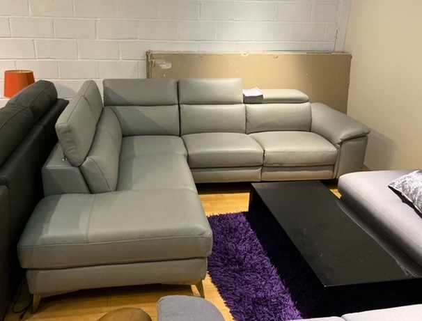 MONZA  electric recliner corner suite  grey £1799 (SWANSEA SUPERSTORE)