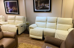 ADELAIDE ELECTRIC RECLINER 3 SEATER AND 2 SEATER LIGHT CREAM £1799 (SWANSEA SUPERSTORE) - Click for more details