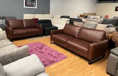 ETHAN 3 SEATER AND 2 SEATER BROWN £1149 (SWANSEA SUPERSTORE) - Click for more details