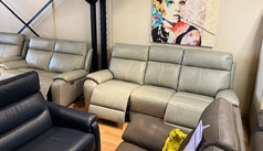 LANDBOND ELECTRIC RECLINER 3 SEATER AND 2 SEATER LIGHT GREY  £1999 ( SWANSEA SUPSERSORE) - Click for more details