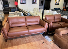 CARMEL TAN LEATHER 3 SEATER AND 2 SEATER £1499 (SWANSEA SUPERSTORE) - Click for more details