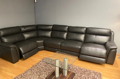 PARIS DOUBLE ELECTRIC RECLINER CORNER SUITE £1999 DARK GREY (SWANSEA SUPERSTORE) - Click for more details