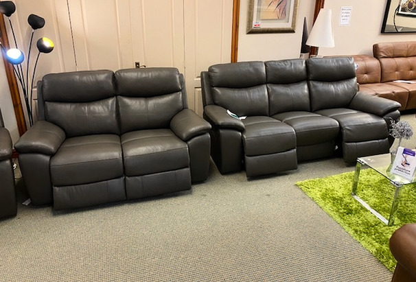 DAVENPORT ELECTRIC RECLINER 3 SEATER AND 2 SEATER DARK GREY £2199 (SWANSEA SUPERSTORE)