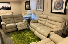 MELTON DOUBLE ELECTRIC RECLIINER 3 SEATER AND 2 SEATER SET  BONE £2199 (SWANSEA SUPERSTORE) - Click for more details