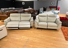 TAMWORTH ELECTRIC RECLINER 3 SEATER AND 2 SEATER  STONE HIDE £1799 (SWANSEA SUPERSTORE) - Click for more details