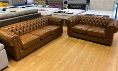 SISSY CHESTERFIELD 3 SEATER AND 2 SEATER TAN £2999 (SWANSEA SUPERSTORE) - Click for more details