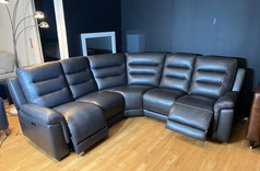 WELLINGTON DOUBLE ELECTRIC RECLINER CORNER SUITE GREY £1999 (SWANSEA SUPERSTORE) - Click for more details