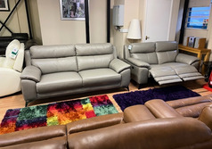 NARBONNE 3 SEATER AND ELECTRIC RECLINER 2 SEATER GREY £1799 (SWANSEA SUPERSTORE) - Click for more details