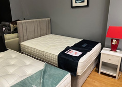 VERONA 1000 DOUBLE MATTRESS- BASE AND HEADBOARD GREY £499 (SWANSEA BED SUPERSTORE) - Click for more details