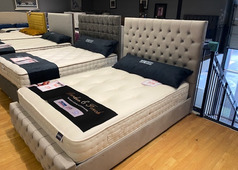 CHESTERFIELD DOUBLE BED FRAME GREY AND SHIRE ORTHOPEDIC MATRRESS 699 ( SWANSEA BED SUPESTORE) - Click for more details