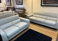 BARI LARGE SOFA AND 2 SEATER STONE GREY £2499 (SWANSEA SUPERSTORE) - Click for more details