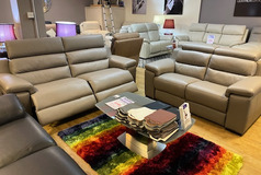 FRANCO FERRI LINETTA ELECTRIC RECLINER 3 SEATER AND STATIC 2 SEATER MUSHROOM £2999 (SWANSEA SUPERSTORE) - Click for more details