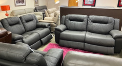 LYDSTEP ELECTRIC RECLINER 3 SEATER AND 2 SEATER DARK GREY £1999 (SWANSEA SUPERSTORE) - Click for more details