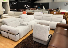 ANNECY EXTRA LARGE CORNER SUITE AND STOOL GREY £2499 (SWANSEA SUPERSTORE) - Click for more details
