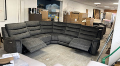 LONDON DOUBLE ELECTRIC RECLINER CORNER SUITE DARK GREY £999 - Click for more details