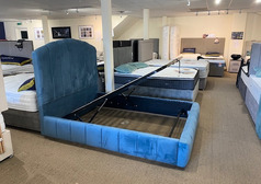 LUXURY LORA OTTOMAN  DOUBLE STORAGE BED BLUE £599 ( SWANSEA BED SUPERSTORE) - Click for more details